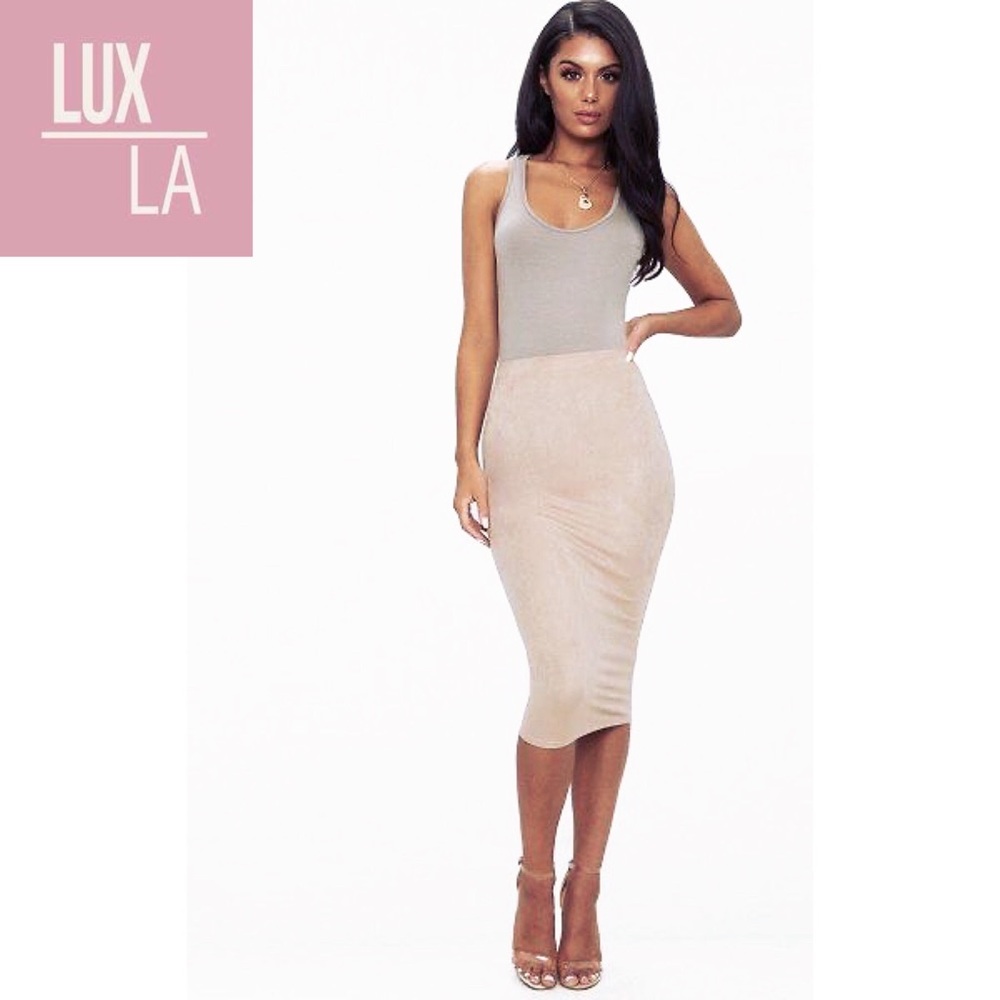 Lux LA • Suede Pencil Skirt